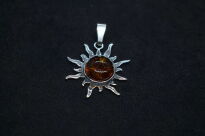 Zawieszka Słońce Słoneczko Bursztyn Srebro 925 - 4