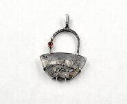 Zawieszka Kwarc Dendrytowy i Granat Srebro 925 - 2