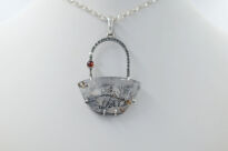 Zawieszka Kwarc Dendrytowy i Granat Srebro 925 - 4