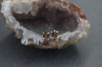 Małe Kolczyki Kwarc Dymny Fasetowany Sztyft Srebro 925 - 6