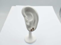 Małe Kolczyki Kwarc Dymny Fasetowany Sztyft Srebro 925 - 9