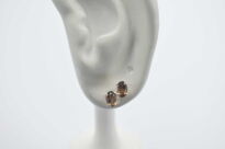 Małe Kolczyki Kwarc Dymny Fasetowany Sztyft Srebro 925 - 14