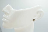 Małe Kolczyki Kwarc Dymny Fasetowany Sztyft Srebro 925 - 8