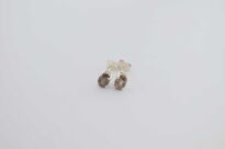 Małe Kolczyki Kwarc Dymny Fasetowany Sztyft Srebro 925 - 13