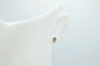 Małe Kolczyki Kwarc Dymny Fasetowany Sztyft Srebro 925 - 16