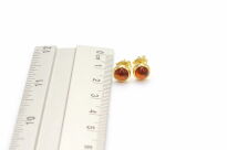 Kolczyki Sztyft Bursztyn Bałtycki Srebro Pozłocone 925 Mini - 11