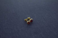 Kolczyki Sztyft Bursztyn Bałtycki Srebro Pozłocone 925 Mini - 4