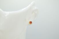 Kolczyki Sztyft Bursztyn Bałtycki Srebro Pozłocone 925 Mini - 6