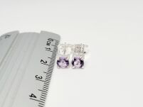 Małe Kolczyki Ametyst Sztyft Srebro 925 - 3