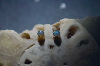 Malutkie Kolczyki Sztyft Naturalny Opal z Etiopii Srebro 925 - 14