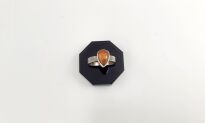 Pierścień Opal Pomarańczowy z Etiopii r.9 Srebro 925 - 2