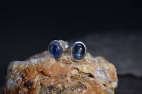 Kolczyki srebrne 925 sztyfty z cyjanitem kianitem niebieskie minimalistyczne - 13