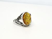 Pierścionek z Bursztynem Srebro 925 - 5