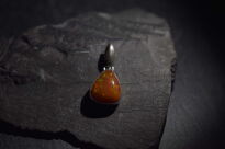 Malutki Wisiorek Ciemny Pomarańczowy Opal Etiopia Srebro 925 - 3