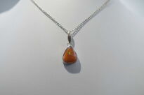 Malutki Wisiorek Ciemny Pomarańczowy Opal Etiopia Srebro 925 - 6