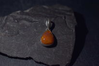 Malutki Wisiorek Ciemny Pomarańczowy Opal Etiopia Srebro 925 - 5