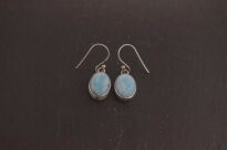 Wiszące Kolczyki Larimar Owalny Srebro 925 Rękodzieło - 7