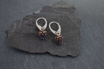 Kolczyki srebrne szyszki oksydowane zapięcie angielskie rękodzieło - 3