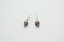 Kolczyki srebrne szyszki oksydowane zapięcie angielskie rękodzieło - 7