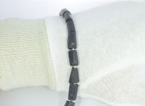 Bransoleta Czarny Turmalin Naturalny Srebro 925 - 2