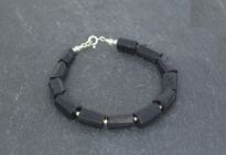 Bransoleta Czarny Turmalin Naturalny Srebro 925 - 3