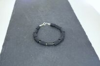 Bransoleta Czarny Turmalin Naturalny Srebro 925 - 7
