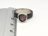 Pierścionek Turmalin Arbuzowy r.12 Srebro 925 - 9