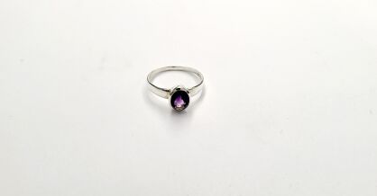 Pierścionek Ametyst Fasetowany r.20 Srebro 925