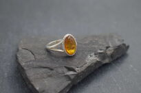Pierścionek z bursztynem bałtyckim srebro 925 styl retro r.12 - 4