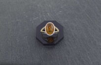 Pierścionek z bursztynem bałtyckim srebro 925 styl retro r.12 - 7