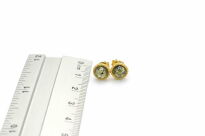 Kolczyki sztyfty z zielonym bursztynem srebro 925 złocone klasyczne (6 mm) - 13