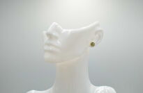 Kolczyki sztyfty z zielonym bursztynem srebro 925 złocone klasyczne (6 mm) - 4