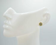 Kolczyki sztyfty z zielonym bursztynem srebro 925 złocone klasyczne (6 mm) - 7