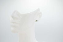 Srebrne kolczyki sztyfty z labradorytem minimalizm Srebro 925 zielona poświata - 10