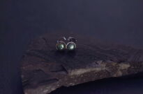 Srebrne kolczyki sztyfty z labradorytem minimalizm Srebro 925 zielona poświata - 13