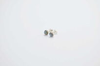 Srebrne kolczyki sztyfty z labradorytem minimalizm Srebro 925 zielona poświata - 3