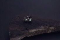 Srebrne kolczyki sztyfty z labradorytem minimalizm Srebro 925 zielona poświata - 7