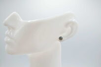 Srebrne kolczyki sztyfty z labradorytem minimalizm Srebro 925 zielona poświata - 8