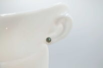 Srebrne kolczyki sztyfty z labradorytem minimalizm Srebro 925 zielona poświata - 9