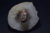 Pierścionek srebro 925 z opalem kantera – Meksyk, unikat, ręcznie wykonany - 5