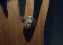 Pierścionek srebro 925 z opalem kantera – Meksyk, unikat, ręcznie wykonany - 8