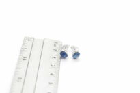 Kolczyki srebrne 925 kianit cyjanit niebieski owal sztyfty minimalistyczne - 9