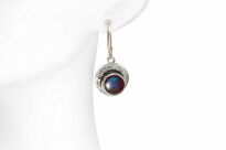 Kolczyki z opalem boulder Australia srebro fakturowane 925 rękodzieło - 3