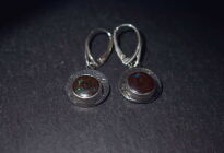 Kolczyki z opalem boulder Australia srebro fakturowane 925 rękodzieło - 4