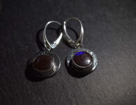 Kolczyki z opalem boulder Australia srebro fakturowane 925 rękodzieło - 6