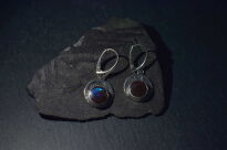 Kolczyki z opalem boulder Australia srebro fakturowane 925 rękodzieło - 8