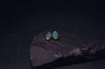 Srebrne kolczyki z naturalnym opalem etiopskim owalne srebro 925 - 10