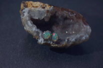 Srebrne kolczyki z naturalnym opalem etiopskim owalne srebro 925 - 5