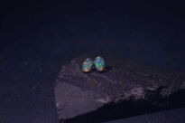 Srebrne kolczyki z naturalnym opalem etiopskim owalne srebro 925 - 7