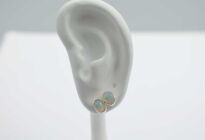 Srebrne kolczyki z naturalnym opalem etiopskim owalne srebro 925 - 9